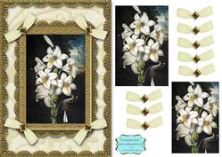 White Lily A5 Lace N Bows Card Front Step by Step
