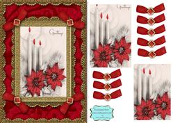 Christmas Poinsettias A5 Lace N Bows Card Front Step by Step
