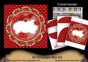Red Christmas Poinsettia Doily 8in Envelope Mini Kit