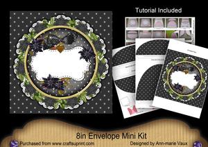 Black Christmas Poinsettia Doily 8in Envelope Mini Kit