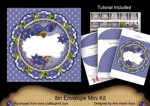 Blue Christmas Poinsettia Doily 8in Envelope Mini Kit