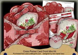 Christmas Sleigh Cross Faux Pocket Cf Mini Kit