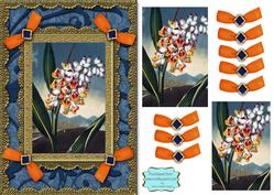 Mountain Lupin A5 Lace N Bows Card Front Step by Step