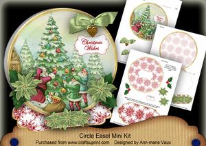 Santas Tree Circle Easel Card Mini Kit