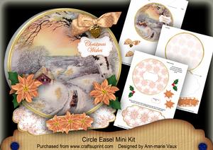 Winter Sunset Circle Easel Card Mini Kit