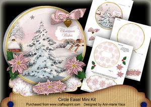 Snow Tree Circle Easel Card Mini Kit