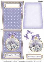 Blue Church Thinking 5.5inch Bauble Decoupage Card