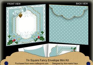 Dteal Poinsettia Christmas 7x7inch Easy Envelope Mini Kit