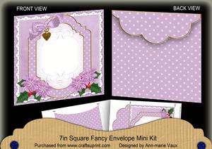 Lilac Poinsettia Christmas 7x7inch Easy Envelope Mini Kit