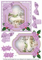 Lilac Snowscene My Mum 6in Christmas Step by Step
