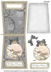 Ice Church Magic 5.5inch Bauble Decoupage Card