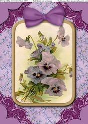 Purple Pansey A4 Lace Picture Sheet