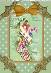 Christmas Stocking A4 Lace Picture Sheet