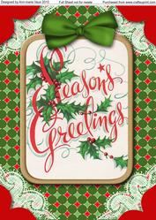 Seasons Greetings A4 Lace Picture Sheet