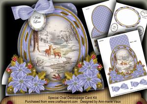 Snow Deer Special Large Oval Card Mini Kit