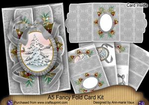 Snow Tree A5 Tri-fold Fancy Card Mini Kit