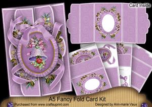Lilac Wedding Bell A5 Tri-fold Fancy Card Mini Kit