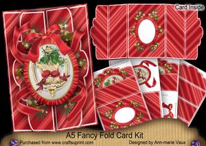 Christmas Lovebirds A5 Tri-fold Fancy Card Mini Kit