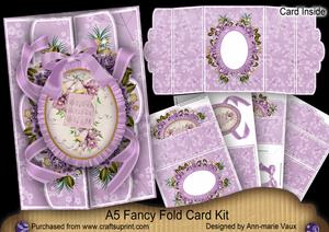 Violet Orchid A5 Tri-fold Fancy Card Mini Kit