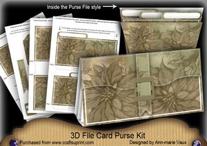 Old Gold Poinsettia 3D File Purse Mini Kit