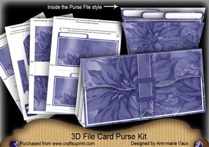 Blue Poinsettia 3D File Purse Mini Kit