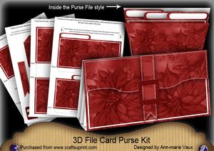 Red Christmas Poinsettia 3D File Purse Mini Kit
