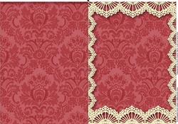 Vintage Mid Pink Damask Lace Blank Card
