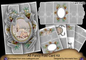 Christmas Scene A5 Tri-fold Fancy Card Mini Kit