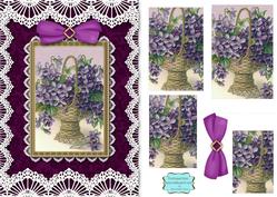 Lilac Vase A5 Lace Card Front Step by Step