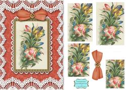 Coloured Tulips A5 Lace Card Front Step by Step