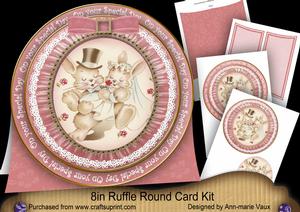 Love Bunnies Special Day 8inch Round Ruffle Mini Card Kit
