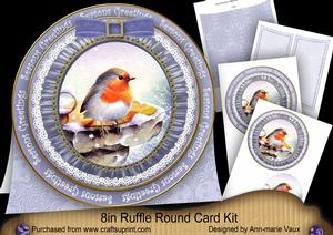 Blue Robin Seasons Greetings 8in Round Ruffle Mini Card Kit