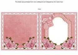 Rose Bouquet Happy Birthday to Fit 6in Folded Insert