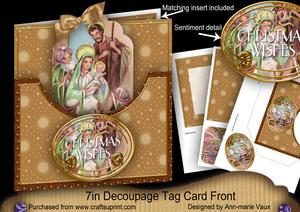 The Nativity Christmas Wishes 7in Tag Card Front Mini Kit
