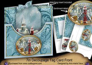 Rooftops Christmas Wishes 7in Tag Card Front Mini Kit