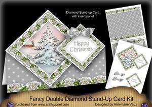 Snow Tree H Christmas Diamond Doily Stand Up Card Mini Kit