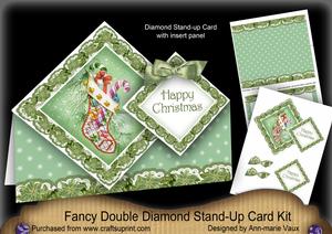 Stocking H Christmas Diamond Doily Stand Up Card Mini Kit