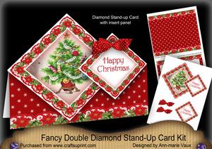 Red Tree Christmas Diamond Doily Stand Up Card Mini Kit