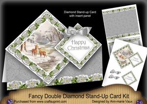 Snow Deer Hc Diamond Doily Stand Up Card Mini Kit