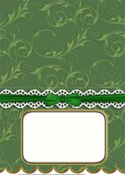 Garden Green A5 Aperture Lace Scallop Blank Card