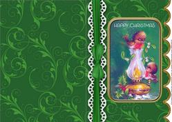 Cheeky Robin Duo A5 Lace Scallop Card