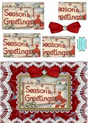 Seasons Greetings A5 Lace Card Front Step by Step