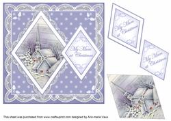 Blue Church Mum at Christmas 7in Double Diamond Topper