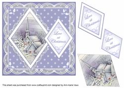 Blue Church Love at Christmas 7in Double Diamond Topper