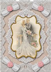Wedding Couple A4 Bracket Lace Picture Sheet