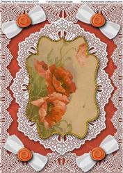 Poppies A4 Lace Bracket Picture Sheet