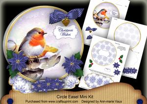 Blue Robin Christmas Wishes Circle Easel Card Mini Kit