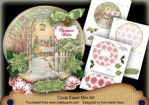 Winter Garden Christmas Wishes Circle Easel Card Mini Kit