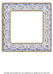 Blue Holly Lace 8in Square Insert Panel Sheet