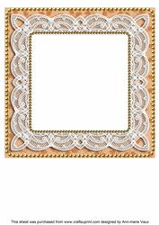 Burnt Orange Holly Lace 8in Square Insert Panel Sheet
